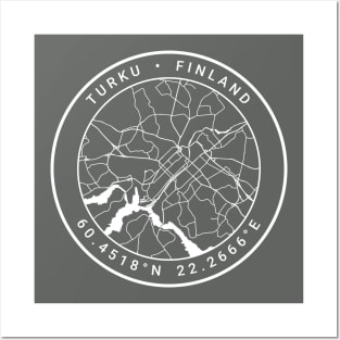 Turku Map Posters and Art